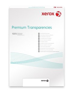 Xerox Fólia, írásvetítőhöz, A4, fekete-fehér és színes lézernyomtatóba, fénymásolóba, lehúzható vezetőcsíkkal, 100db/cso 003R98198